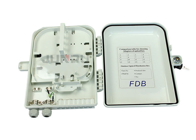 Ftthの屋外の配電箱、繊維光学の配電箱白いPC+ABS材料 0